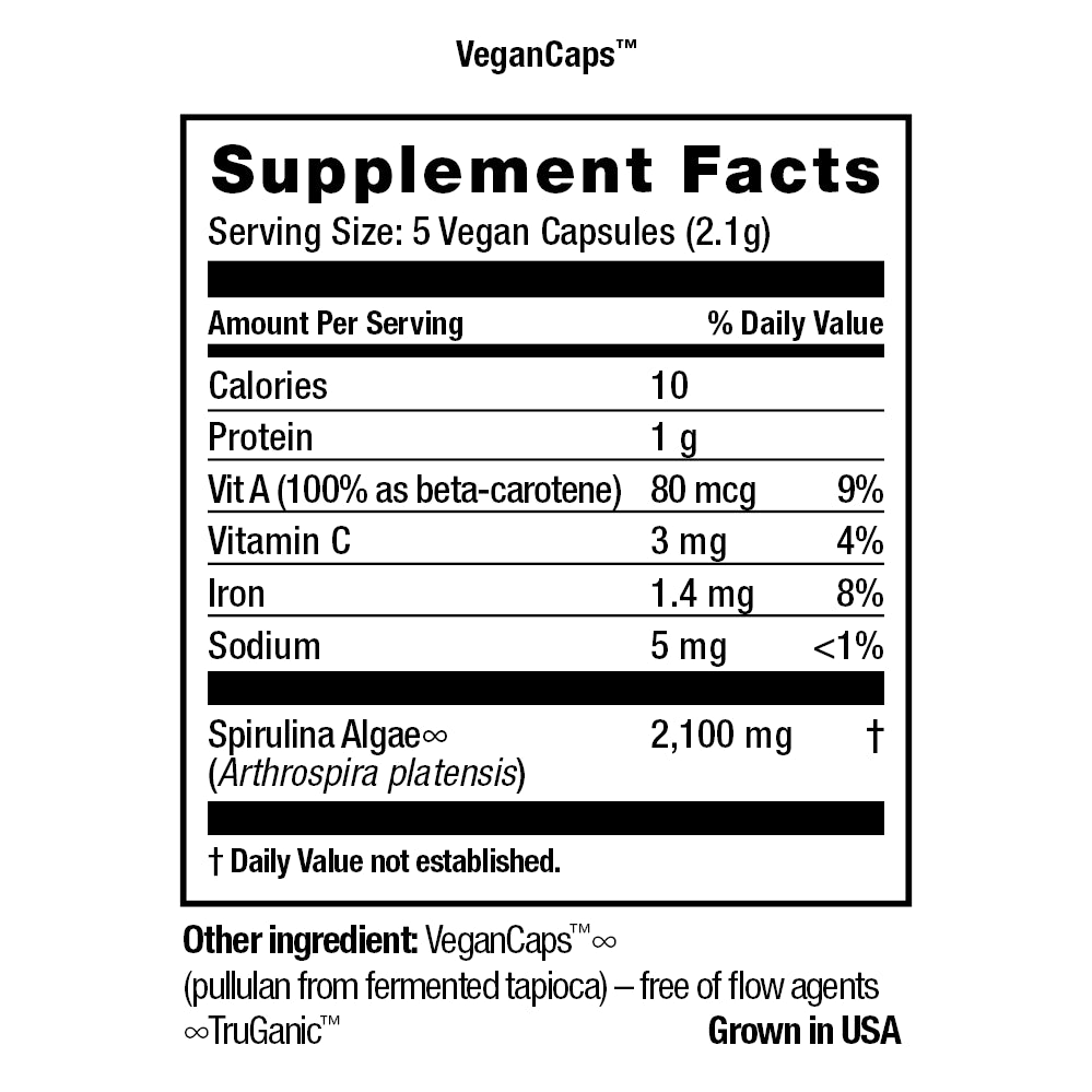 HealthForce SuperFoods Spirulina Manna - VeganCaps 450