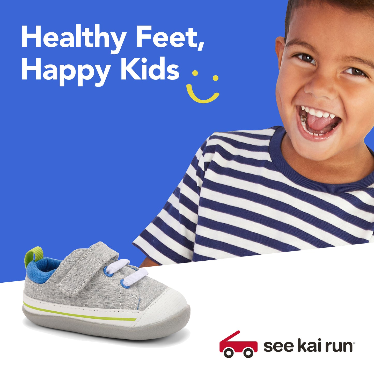 See Kai Run - Stevie II Sneaker for Little Kids, Gray Jersey/Lime, Infant 3