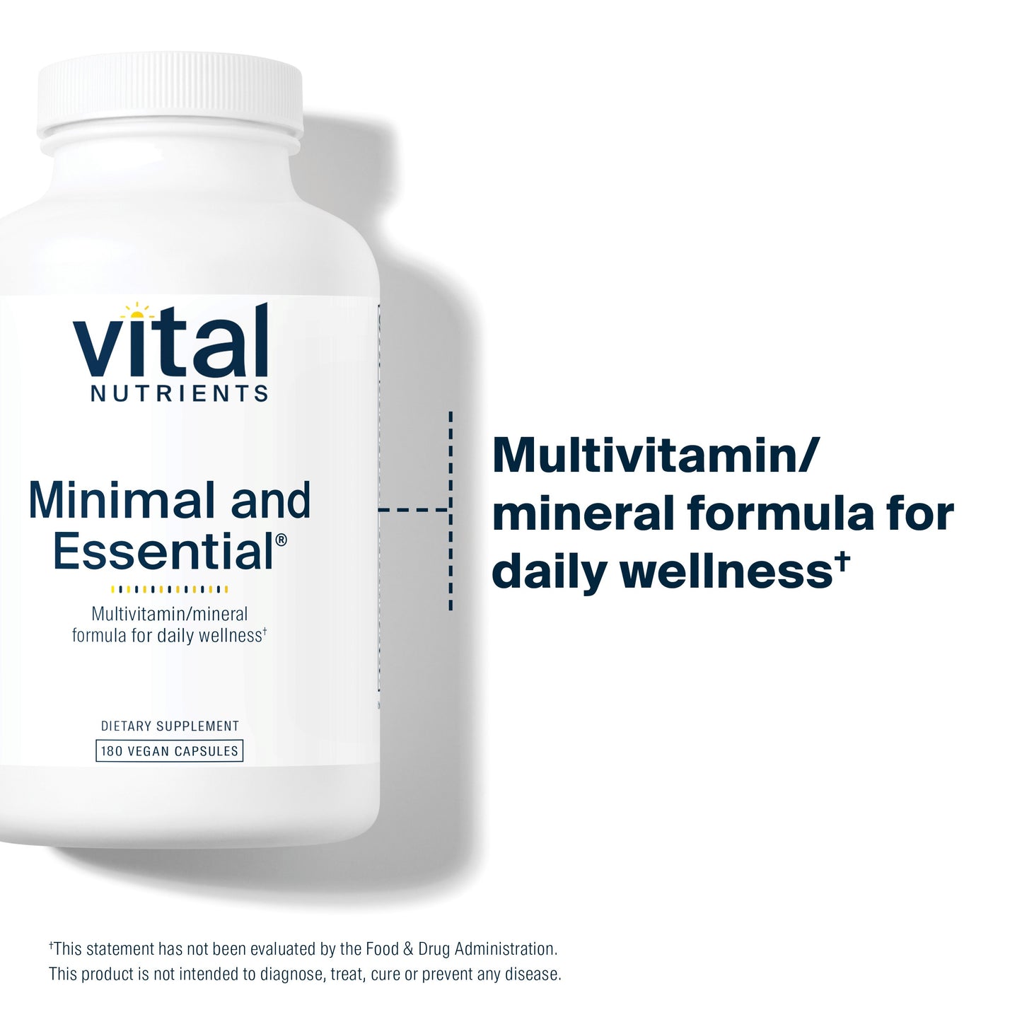 Vital Nutrients - Minimal and Essential - One a Day Multivitamin/Mineral and Antioxidant Formula - 180 Vegetarian Capsules