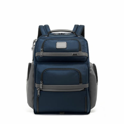 TUMI - Alpha Brief Pack - Men's and Women's Work and Travel Laptop Backpack with Padded Adjustable Strap - Fits Up to 15" Screen - Navy/Grey