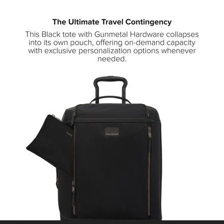 TUMI - Just In Case Tote - Foldable, Lightweight and Compact, Packable Travel Bag - Folds Into Included Pouch - Medium, Black with Gunmetal Hardware