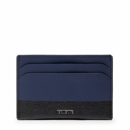 TUMI - Nassau Slim Card Case - Slim Wallet Card Holder for Men & Women - Thin Wallet - Soft Nappa Leather Material - Navy/Black