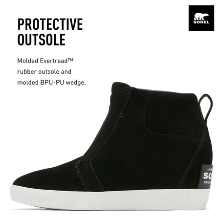 Sorel Out N About™ Pull-On Wedge Black/Sea Salt 10 B (M)