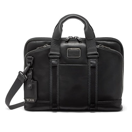 TUMI - Alpha Bravo Academy Brief - Compact Laptop Briefcase - Travel Laptop Bag - 11.8" X 15.5" X 2.0" - For 15" Laptop - Black Leather