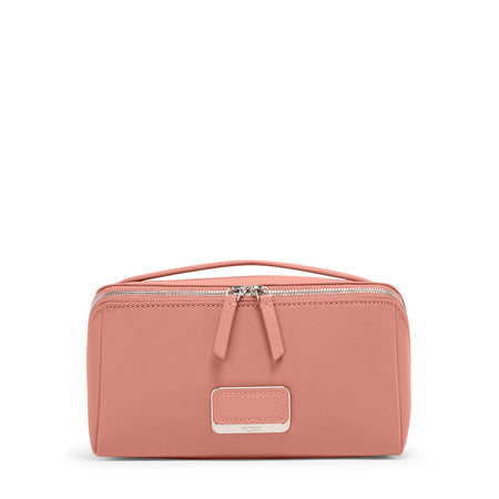 TUMI - Voyageur Dallas Cosmetic Bag - Lay-Flat Travel Makeup Organizer - Packable Travel Kit - Pink Clay