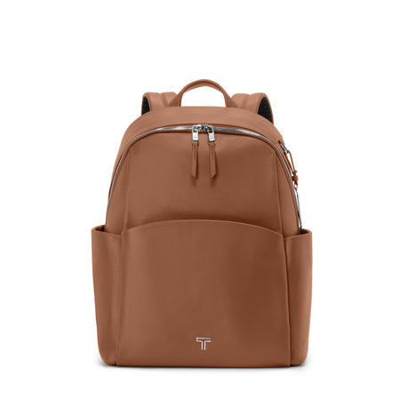 TUMI - Voyageur Raina Backpack - Women's Premium Leather Backpack - Everyday Bag with Phone Pocket & Laptop Compartment - Sienna