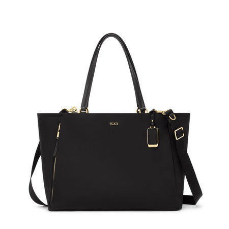 TUMI - Voyageur Valetta Tote - Women's Carryall Bag, Lightweight and Roomy, Functional Purse for Everyday, Business & Travel - Large, Black & Gold