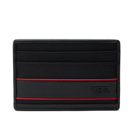 TUMI - Alpha Slim Card Case - Slim Billfold Wallet for Travel - Slip Pocket Wallet - Small Wallet - 2.8" X 4.1" X 0.2" - Black/Red