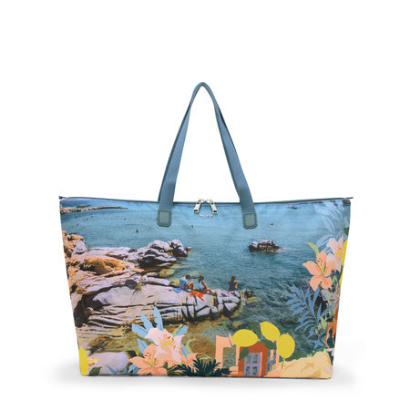 TUMI - Just In Case Tote - Foldable, Lightweight and Compact, Packable Travel Bag - Folds Into Included Pouch - Large, Mediterranean Print