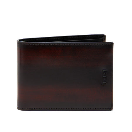 TUMI - Nassau Double Billfold Wallet - Men's Premium Leather Card Holder - RFID Protection - Burnished Wine Leather