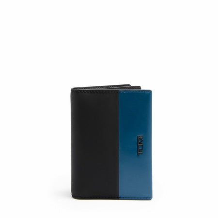 TUMI - Nassau Gusseted Card Case - Card Holder Wallet for Men & Women - With ID Window - Nappa Leather Material - Turquoise/Black