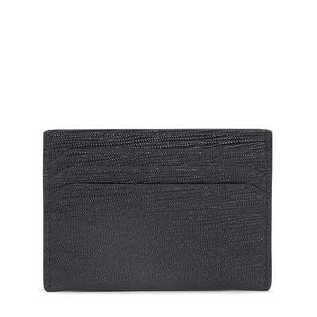 TUMI - Nassau Leather Card Case - Men's and Women's Slim Wallet - Black Embossed