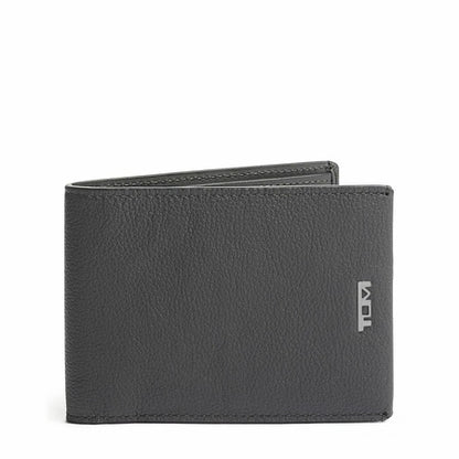 TUMI - Nassau Double Billfold Wallet - Men's Premium Leather Card Holder - RFID Protection - Grey Textured