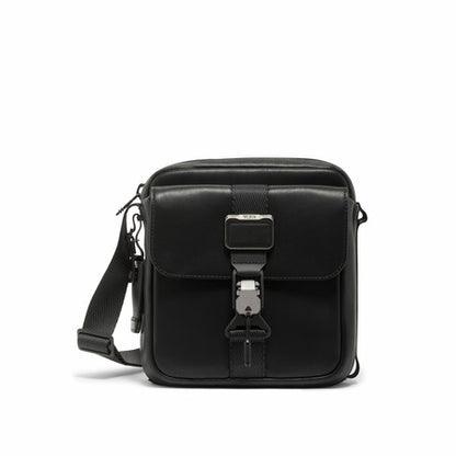 TUMI - Alpha Bravo Junior Crossbody - Premium Crossbody Bag - Small Bag for Everyday or Travel - 9.5" X 8.8" X 2.8" - Black Leather
