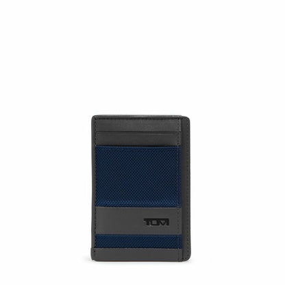 TUMI - Alpha Money Clip Card Case - Credit Card Wallet - Stylish Cash & Money Clip - 2.9" X 4.1" X 0.6" - Navy/Grey