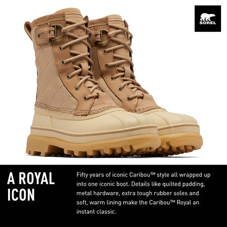 Sorel Women's Caribou Royal Waterproof Boot - Canoe, Caribou Beige - 7