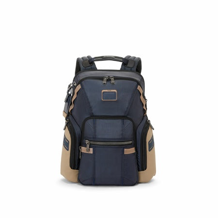 TUMI - Alpha Bravo Navigation Backpack - Everyday Travel Backpack - Fits Up to 15" Laptop - 16.0" X 14.0" X 7.3" - Midnight Navy/Khaki