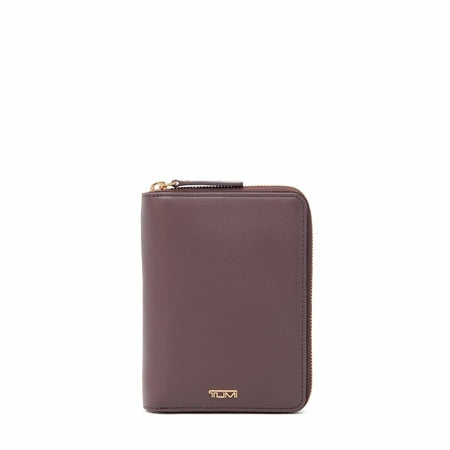 TUMI - Belden Zip-Around Passport Case - Leather Travel Wallet and Organizer - With Document & Passport Holder - Dark Mauve
