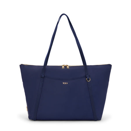 TUMI - Voyageur Q Tote - Women's Everyday Work and Travel Bag - Indigo & Light Gold Hardware