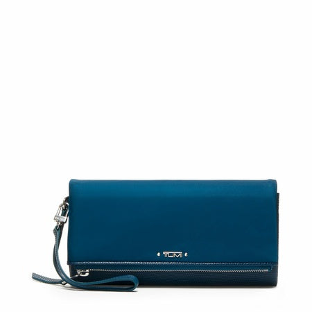 TUMI - Voyageur Travel Wallet - Wristlet Wallet with Passport, Cash & Card Holders - Zipper Wallet for Women - With Gift Box - Dark Turquoise