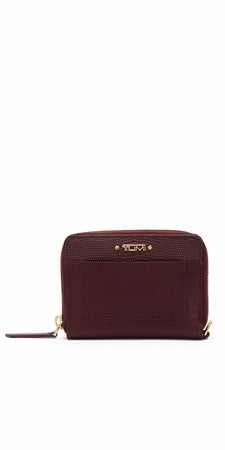 TUMI - Voyageur Tri-Fold Zip-Around - Aesthetic Women's Zipper Wallet with Cash/Card Holders - Travel Wallet - With Gift Box - Beetroot