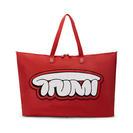 TUMI - Just In Case Tote - Foldable, Lightweight and Compact, Packable Travel Bag - Folds Into Included Pouch - Large, Red Puff