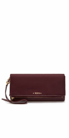 TUMI - Voyageur Travel Wallet - Wristlet Wallet with Passport, Cash & Card Holders - Zipper Wallet for Women - With Gift Box - Beetroot