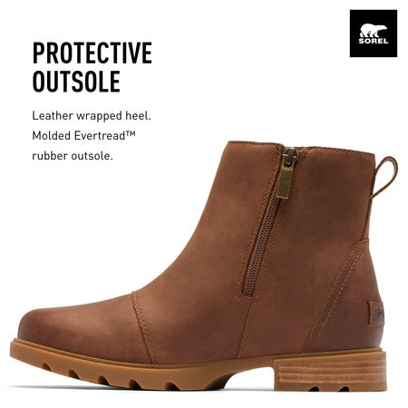Sorel Women's Emelie LLL Zip Waterproof Boot - Velvet Tan, Gum 2-7.5