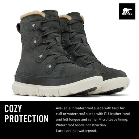 Sorel Women's Explorer Next Joan Waterproof Boots - Grill, Fawn - Size 6