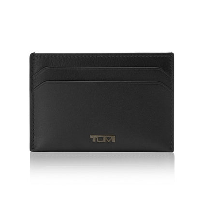 Tumi Card Case, Official, Authentic Nassau SLG Slim Card Case, Black Smooth, One Size
