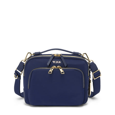 TUMI - Voyageur Teghan Crossbody - Women's Compact Everyday Purse with Leather Trim - Indigo