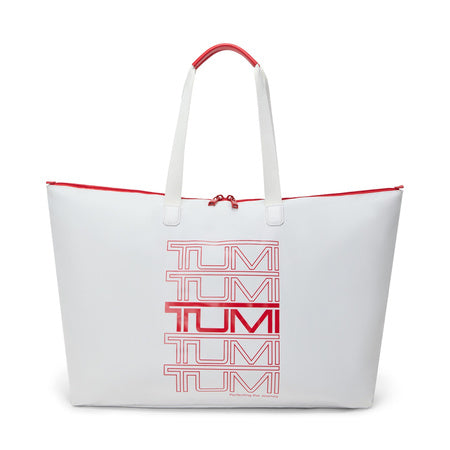 TUMI - Just In Case Tote - Foldable, Lightweight and Compact, Packable Travel Bag - Folds Into Included Pouch - Large, Thank You Print