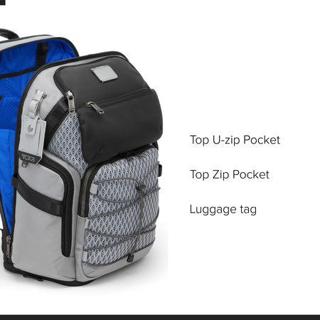 TUMI - Alpha Bravo Nomadic Backpack - Men's Durable Carry On Bag - 18.8" X 15.0" X 9.0" - Fits up to 15" Laptop - Pearl Grey Mesh
