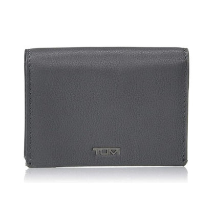 TUMI - Nassau Gusseted Card Case - Card Holder Wallet for Men & Women - With ID Window - Nappa Leather Material - Grey Texture
