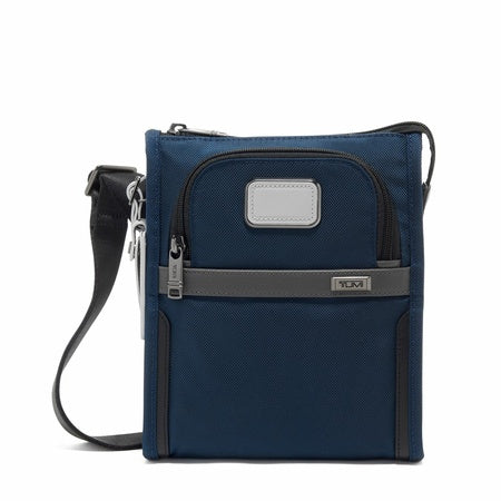 TUMI Alpha Pocket Bag - Women's & Men's Everyday Crossbody Bag - Includes Adjustable Shoulder Strap - For Business & Travel - Navy/ Grey