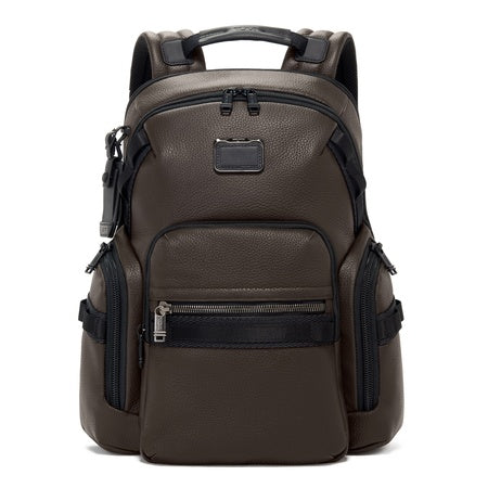 TUMI - Alpha Bravo Navigation Backpack - Everyday Travel and Commute Bag - Fits Up to 15" Laptop - 16.0" X 14.0" X 7.3" - Brown Leather