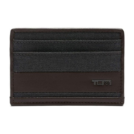 TUMI - Alpha Slim Card Case - Slim Billfold Wallet for Travel - Slip Pocket Wallet - Small Wallet - 2.8" X 4.1" X 0.2" - Anthracite/Brown