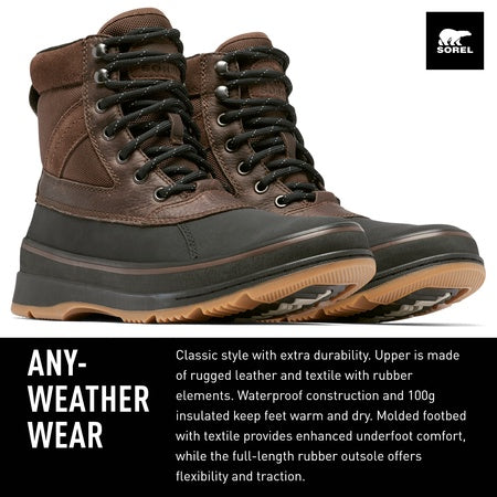 Sorel Men's Casual Winter Boots, Tobacco Black Collection 2023 2024, 8