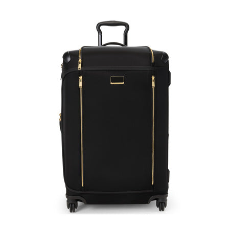 TUMI - Voyageur Leger 4 Wheeled Luggage - Women's Lightweight and Spacious, Sleek Silhouette, Durable Premium Suitcase - 26" Medium Dual Access Expandable Checked, Black with Gold Hardware
