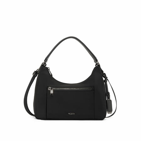 TUMI - Voyageur Adelaide Hobo Crossbody - Sling Bag for Women - Everyday Travel Purse - Removable Strap - TUMI Tracer - Black & Gunmetal Hardware