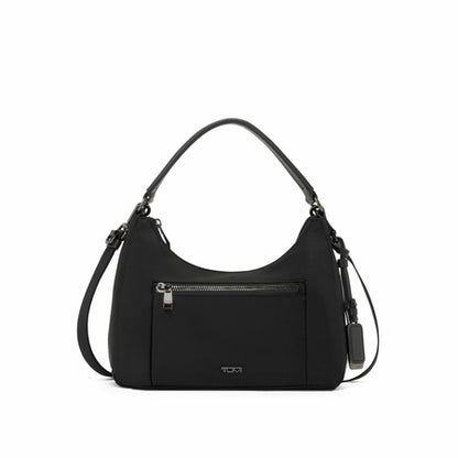 TUMI - Voyageur Adelaide Hobo Crossbody - Sling Bag for Women - Everyday Travel Purse - Removable Strap - TUMI Tracer - Black & Gunmetal Hardware