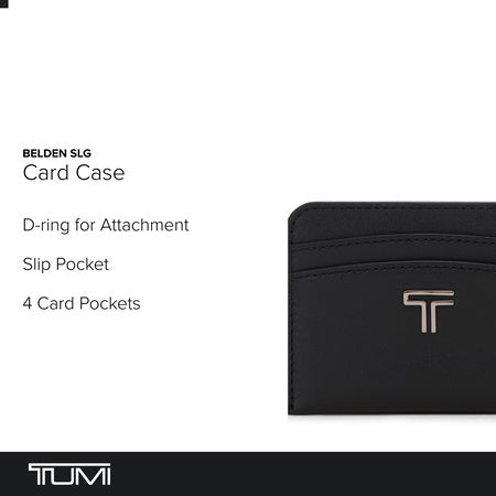 TUMI - Belden Card Case - Women's Premium Slim Leather Wallet - Black