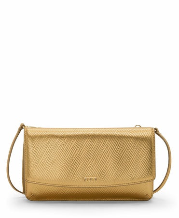 TUMI - Belden Crossbody Wallet Bag - Multipurpose Leather Travel Wallet - With Pockets & Card Holder - 4.5" x 8.0" x 1.3" - Gold