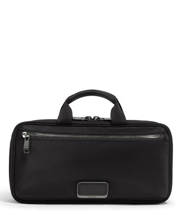 TUMI - Voyageur Madeline Cosmetic Bag - Women's Travel Makeup Toiletry Case, Lightweight with Zip Pockets and Metal Hanger - Small, Black with Gunmetal Hardware