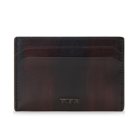 TUMI - Nassau Slim Card Case - Slim Wallet Card Holder for Men & Women - Thin Wallet - Soft Nappa Leather Material - Burnished Wine