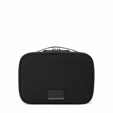 TUMI - Voyageur Tammin Cosmetic - Makeup Organizer Bag for Travel - Premium Toiletry Bag - Stain & Water-Resistant Material - Black & Gunmetal