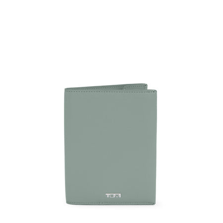 TUMI - Nassau Leather Passport Sleeve - Travel Card Holder and Organizer - Thyme