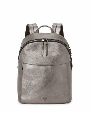 TUMI - Voyageur Holland Backpack - Women's Leather Everyday & Travel Bag - Fits up to a 14" Laptop - 14.8" X 11.3" X 5.6" - Pewter Metallic