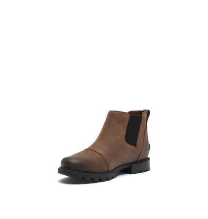 Sorel Women's Emelie LLL Chelsea Waterproof Boot - Tobacco, Black - 5.5
