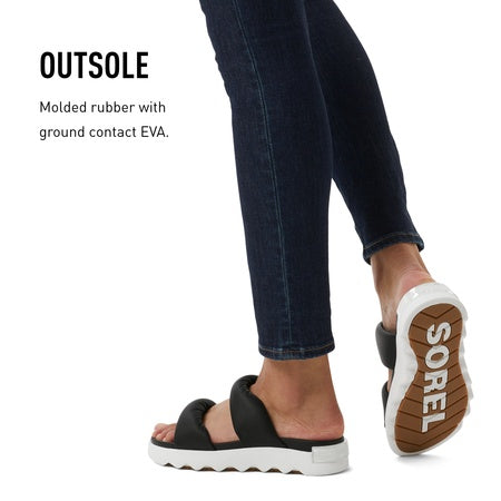 Sorel Women's Viibe Twist Slide Sandals - Black, Sea Salt - Size 12